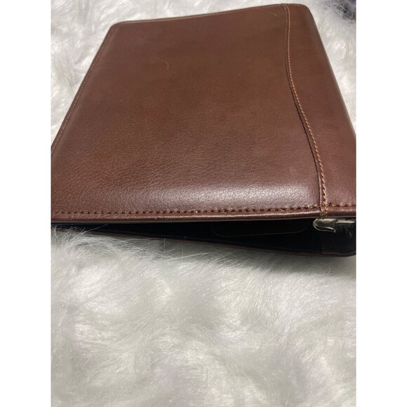 Brown Leather Portfolio Binder / Calendar With & Inner Pockets - Picture 6 of 10